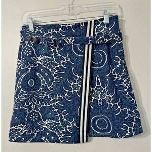 Anthropologie Maeve‎ Mini Wrap Skirt, Paisley, Blue, SZ XS